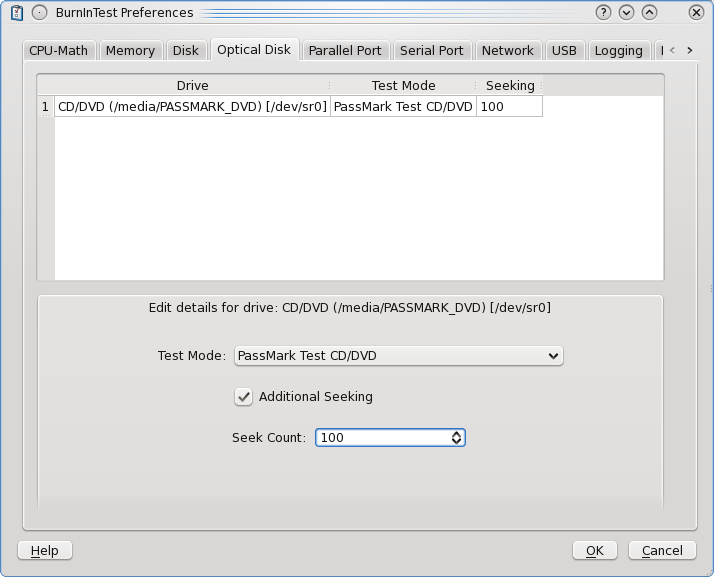 CD-ROM/DVD test preferences